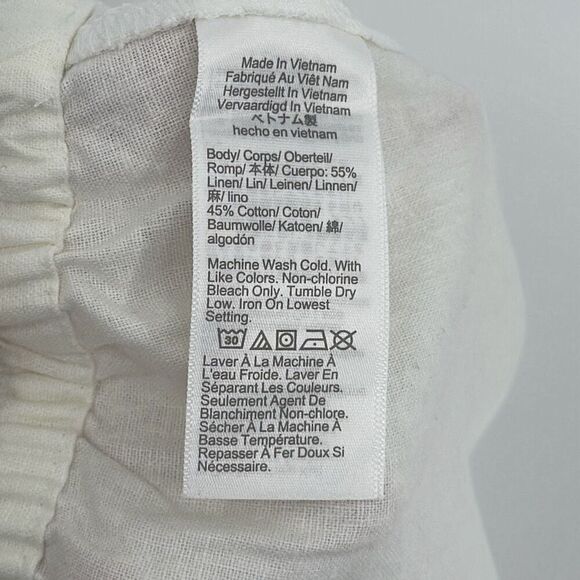 NWT J. Crew Womens White Linen-Cotton Blend Drawstring Straight leg Pant Size T2 - Picture 10 of 11